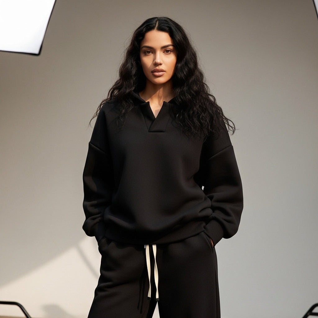 SQRL Oversized Black Hoodie