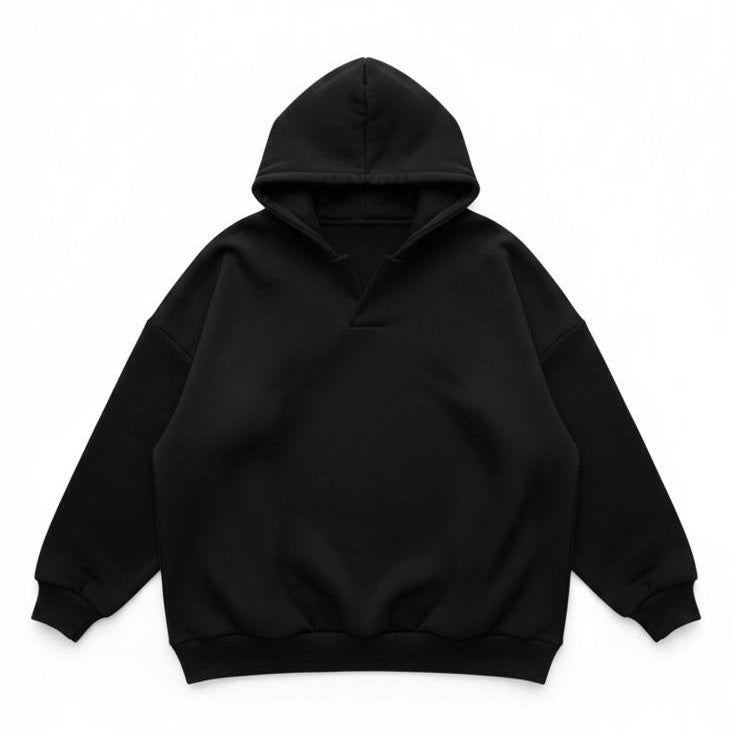 SQRL Oversized Black Hoodie